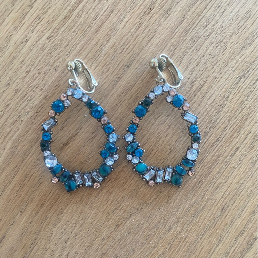 Vintage Elegant Multicolor Teardrop‎ Clip Earrings